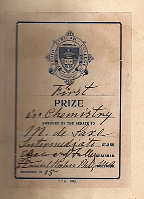 SACS Chemistry Prize 1915